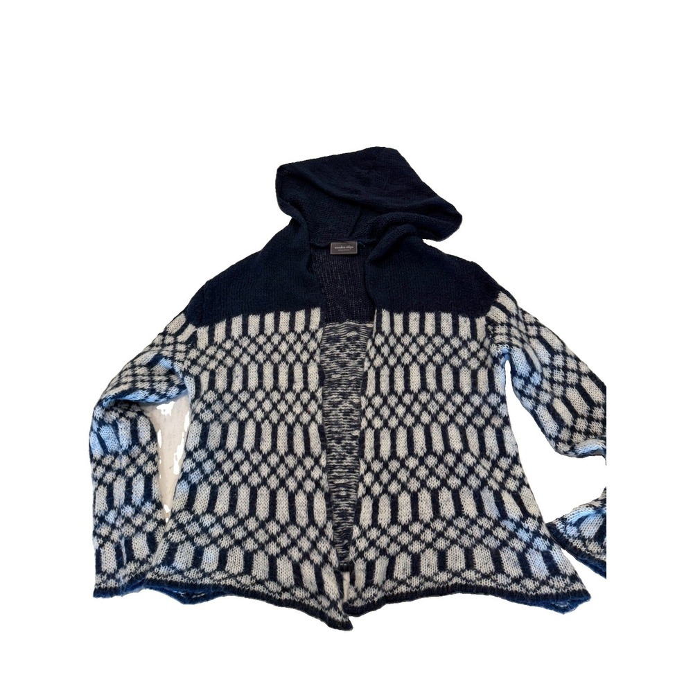 Wooden Ships Paola Buendia Geometric Hooded Cardigan Sweater S/M